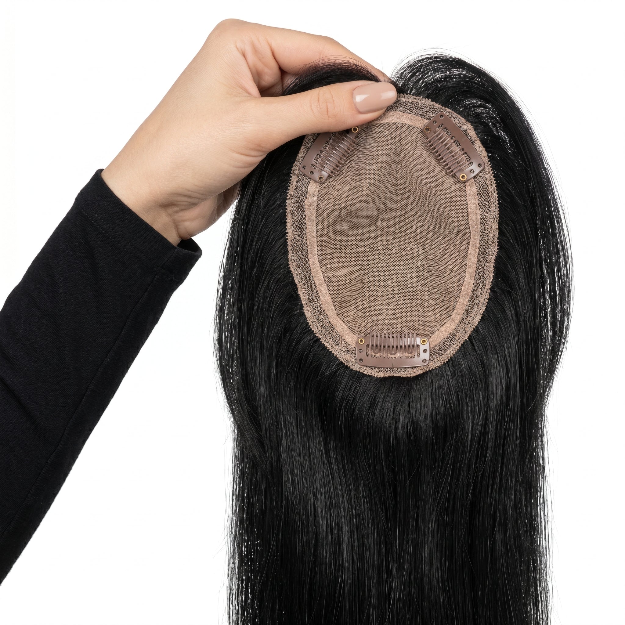 Clip-in curtain bangs in Black - product