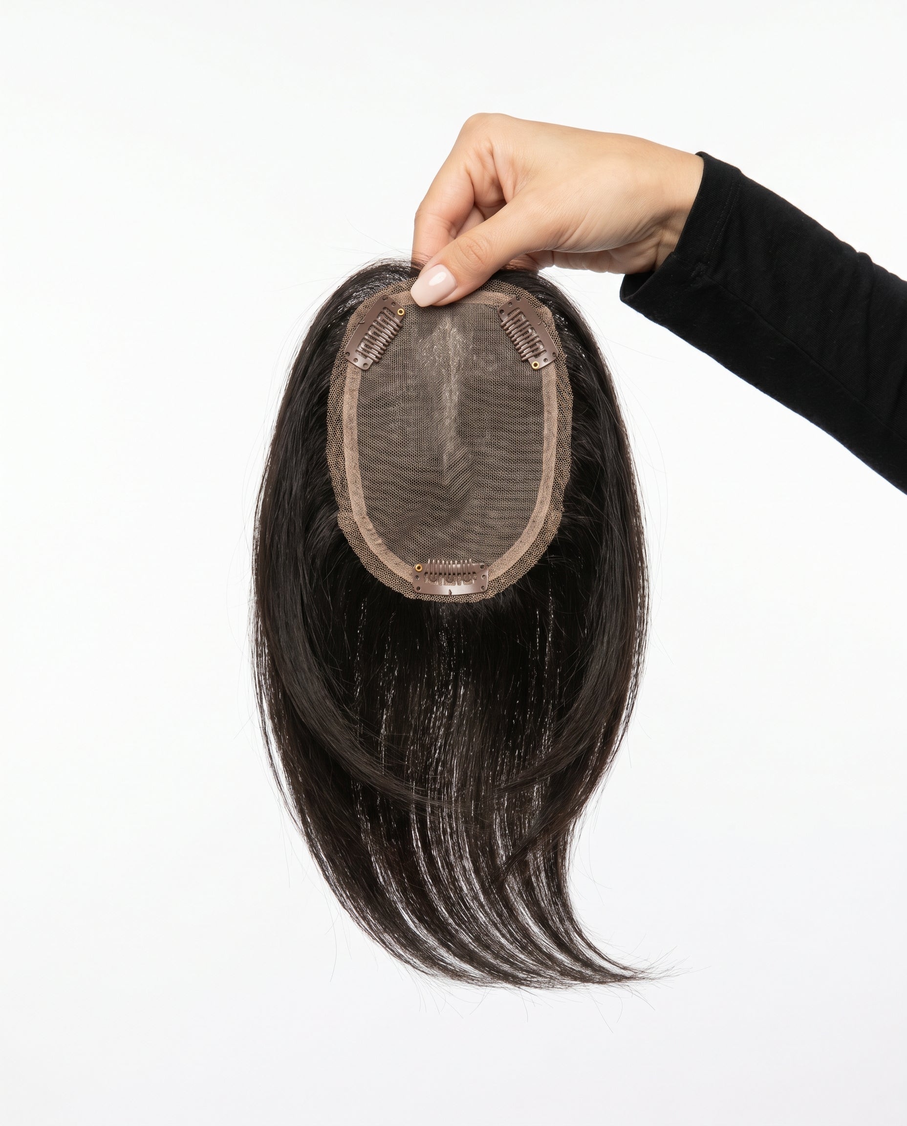 Clip-in curtain bangs in Brown Black - product