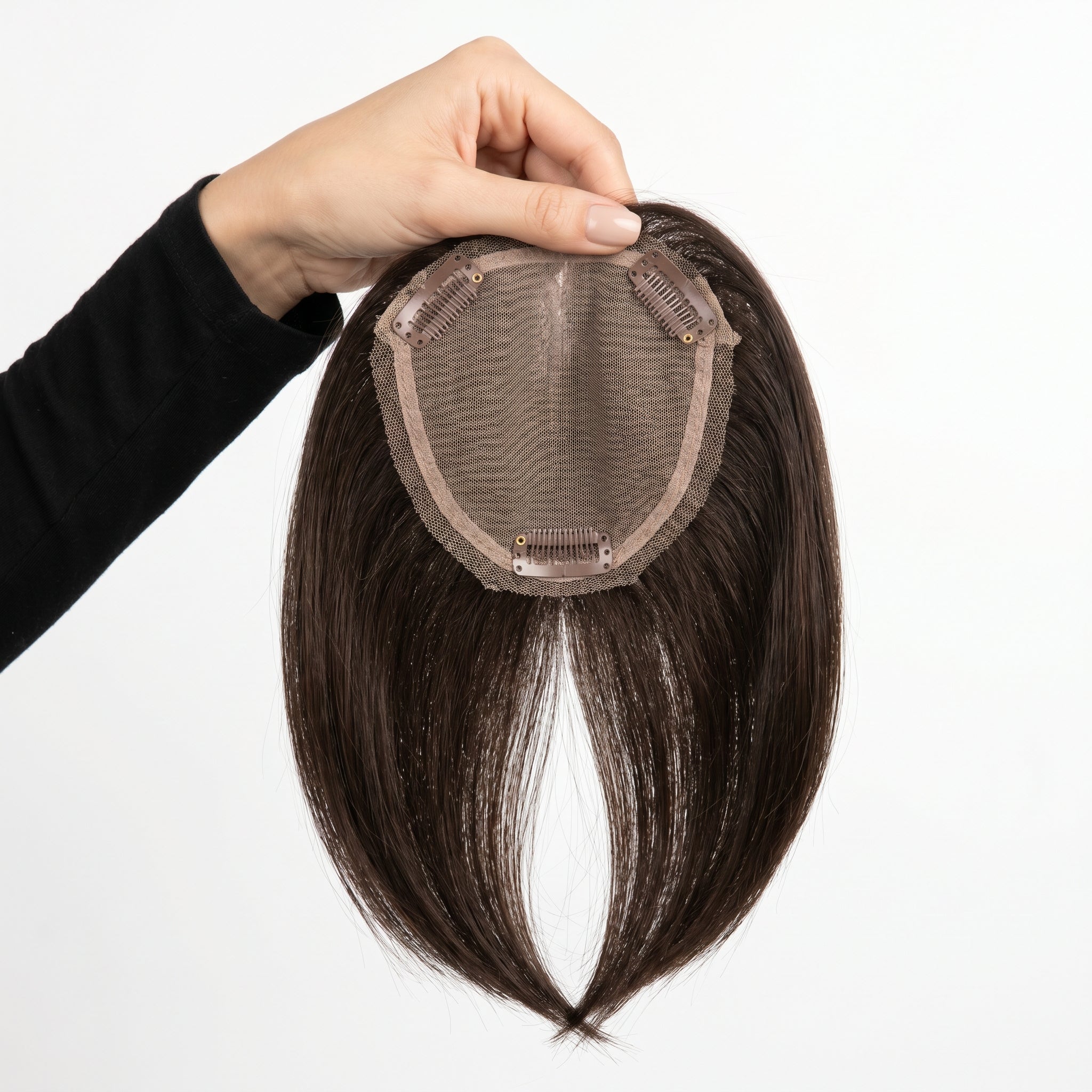 Clip-in curtain bangs in Dark Brown - product