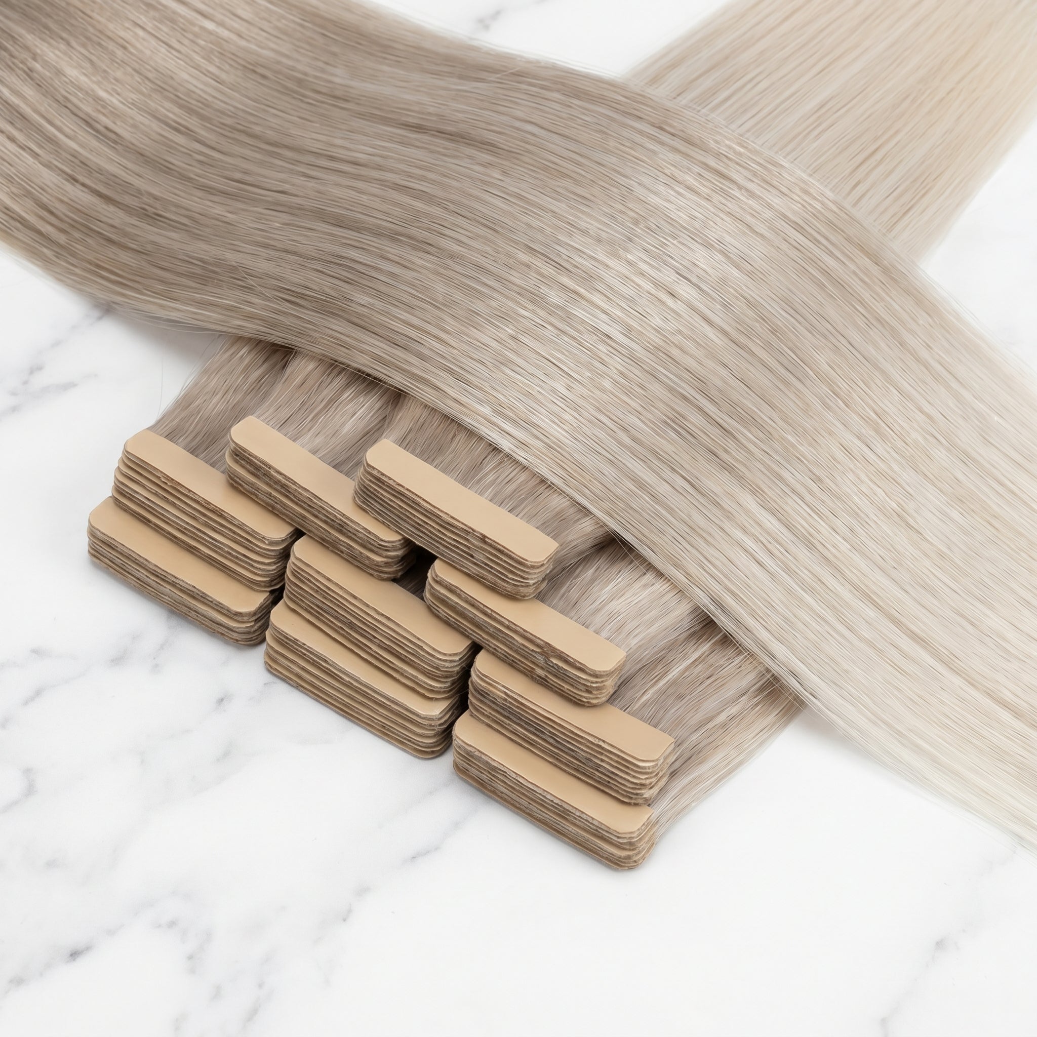 Tape-In Extensions — #T18-60 Ash Blonde to Platinum