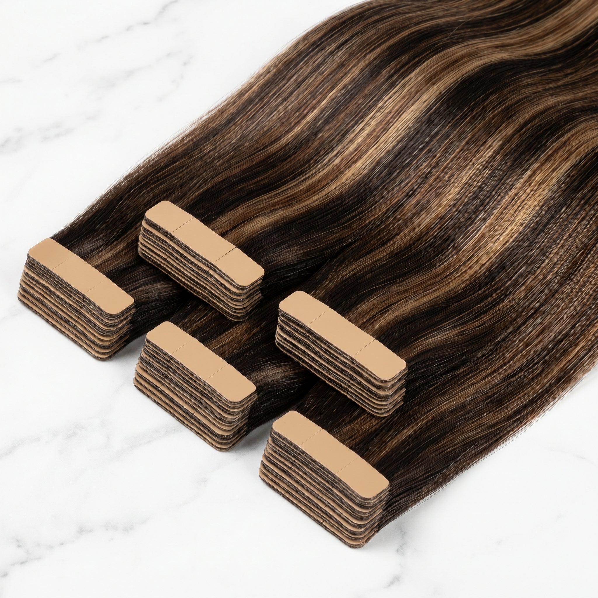 Tape-In Extensions — #T2-P4/27 Dark Brown to Honey