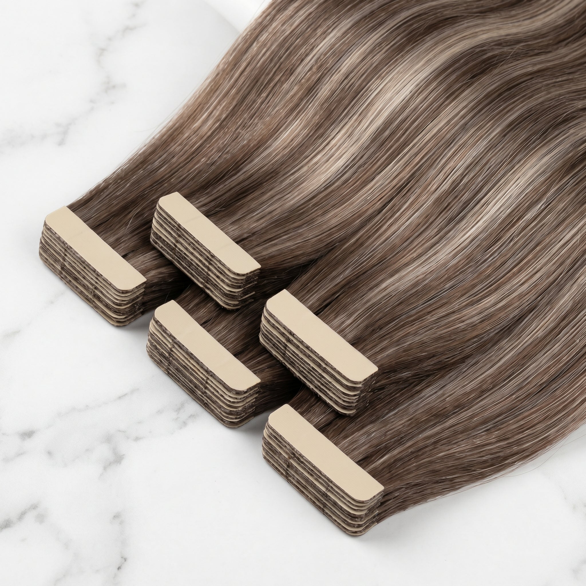 Tape-In Extensions — #T4-P18/60 Chocolate to Ash Platinum